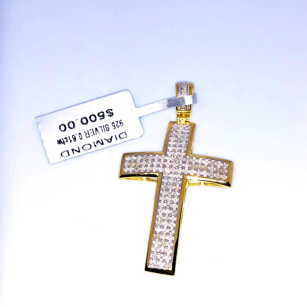 Natural Real Diamond Cross pendant NOT CZ! Comes w/ authenticity card! huge sale